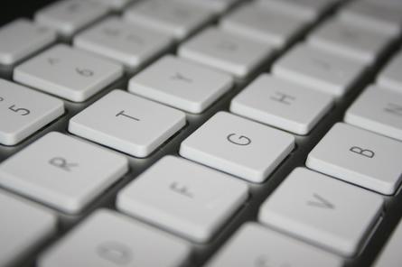 Close-up of white keyboard