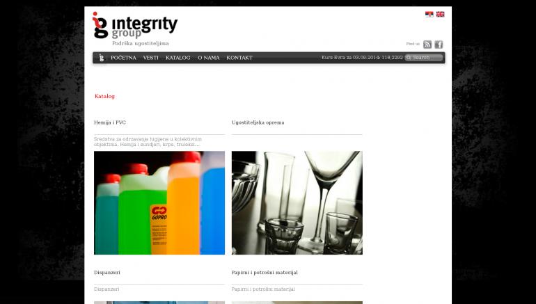 Integrity group project, Drupal website for catering company
