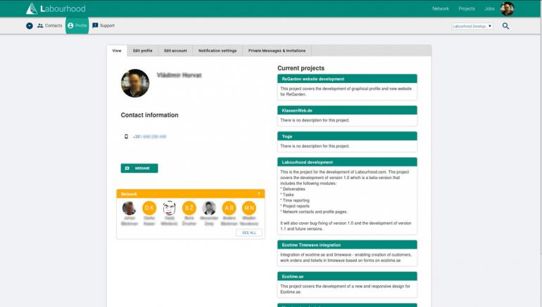 Labourhood project, a project management system