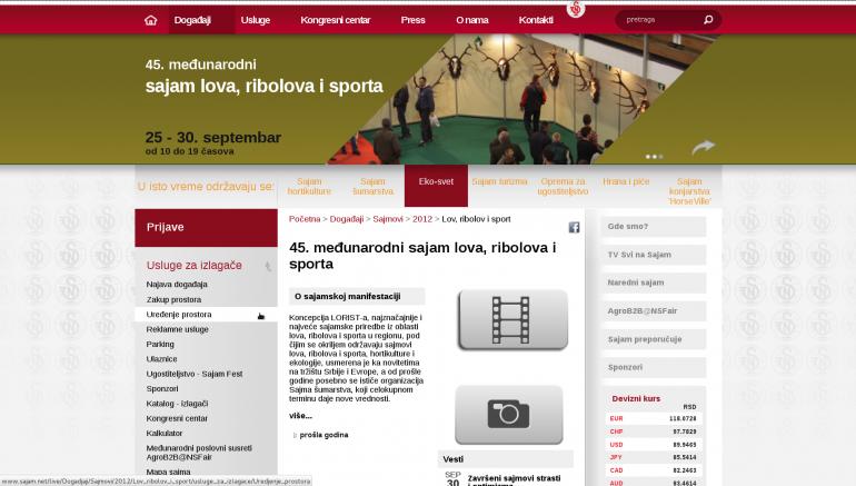 Novi Sad Fair project, complete website reconstruction