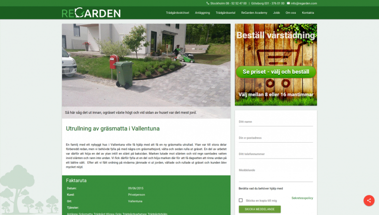ReGarden project, responsive Drupal web shop for gardening services