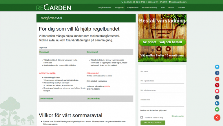 ReGarden project, responsive Drupal web shop for gardening services