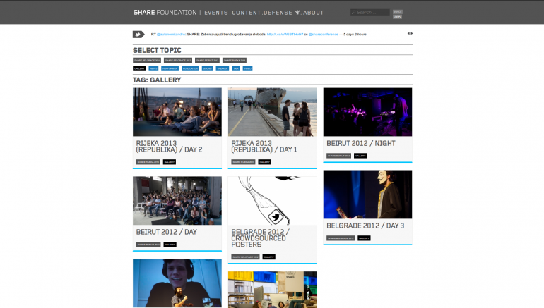 Share foundation project, Drupal-based system that can create new event site on a click of a button