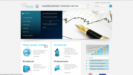 Web portal for investors with all relevant information built for the City of Novi Sad