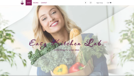 Easy Kitchen Lab E-commerce project, fully developed and customized Drupal website