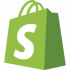 Shopify logo, green shopping bag